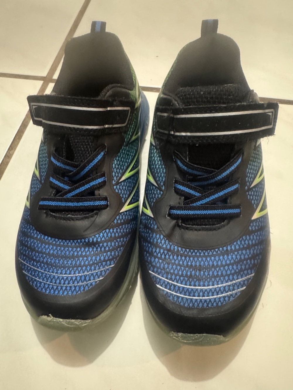 Athletic Kids Sneakers in Blue, Black and Green